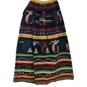 Handmade Maxi Skirt Made From Hand Woven Guatemalan Tapestry Cloth Size Small